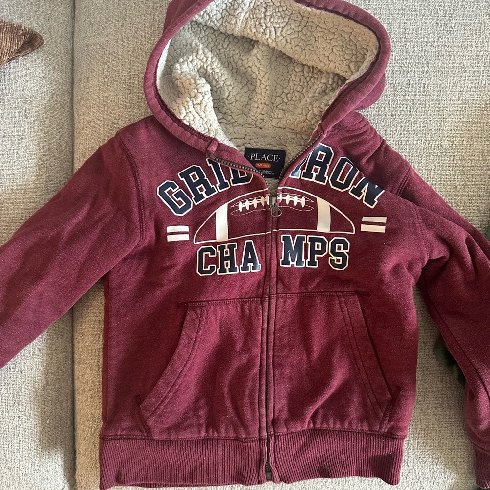 Place Maroon Gridiron Champs Kids Hoodie